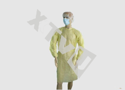 Non Absorbent Yellow Isolation Gowns , Disposable Barrier Gowns Lightweight
