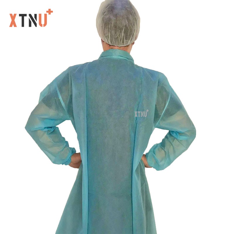 white or blue color disposable sms lab coat