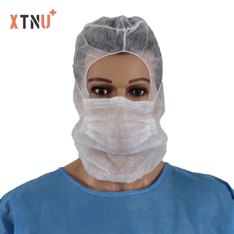 Disposable Nonwoven Hood Cap With Mask And Beard Cover