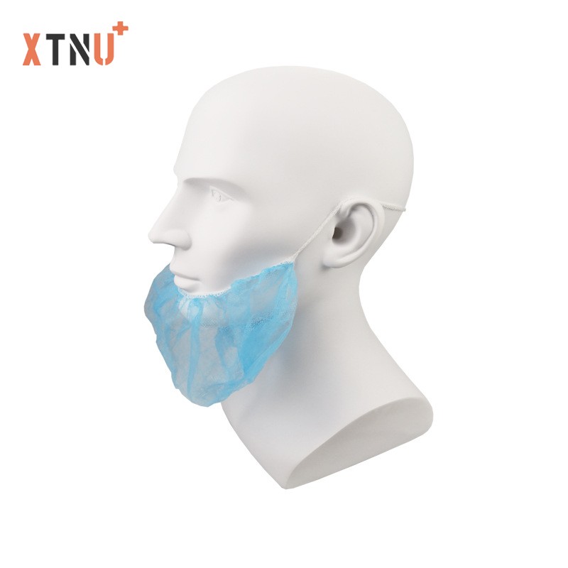 White Non Woven PP Elastic Loop Disposable Beard Covers Guard