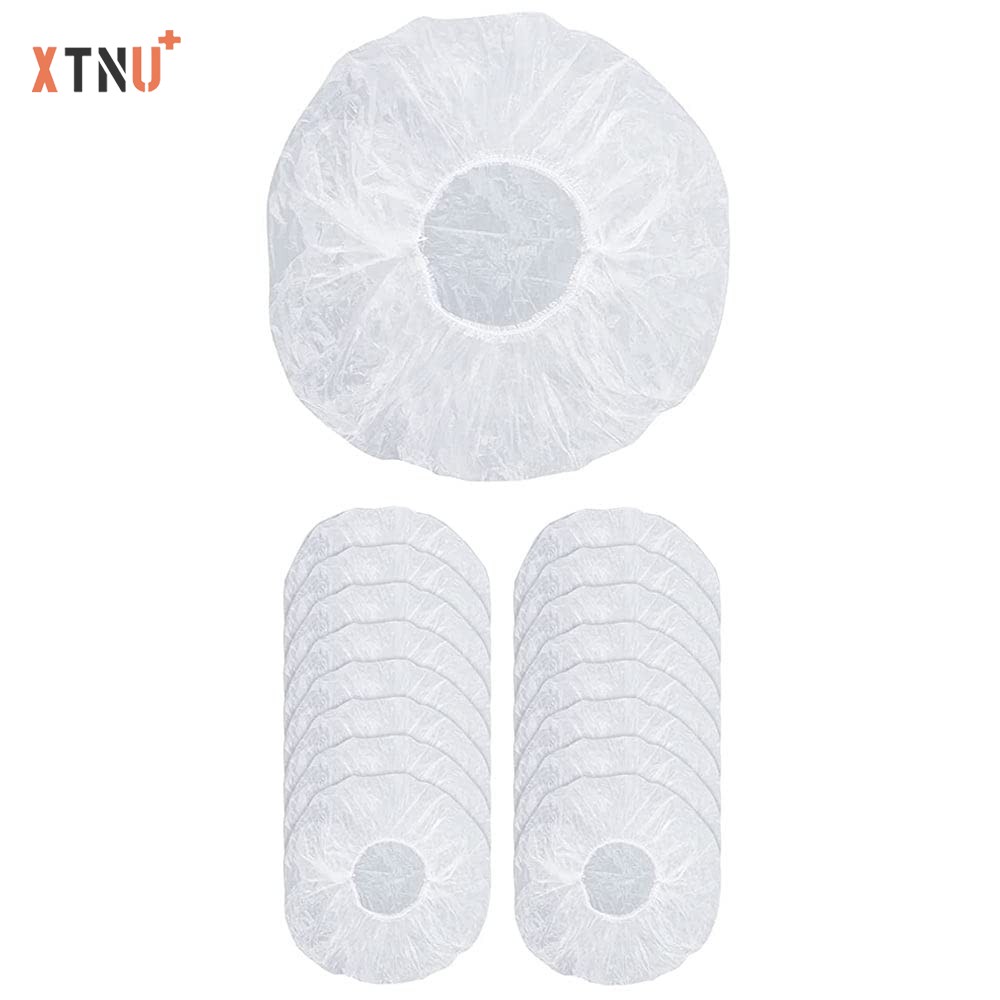 Disposable Shower Caps - Plastic Shower Cap Disposable, Clear Waterproof Plastic Caps for Women Hair Spa Salon Hotel Travel